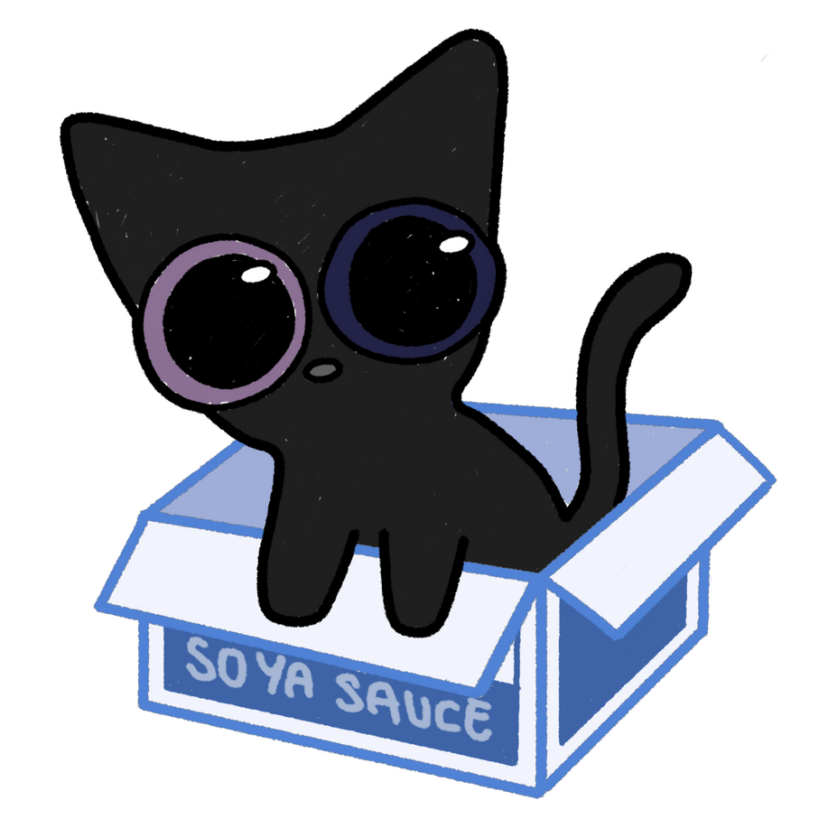 cat soya sauce box